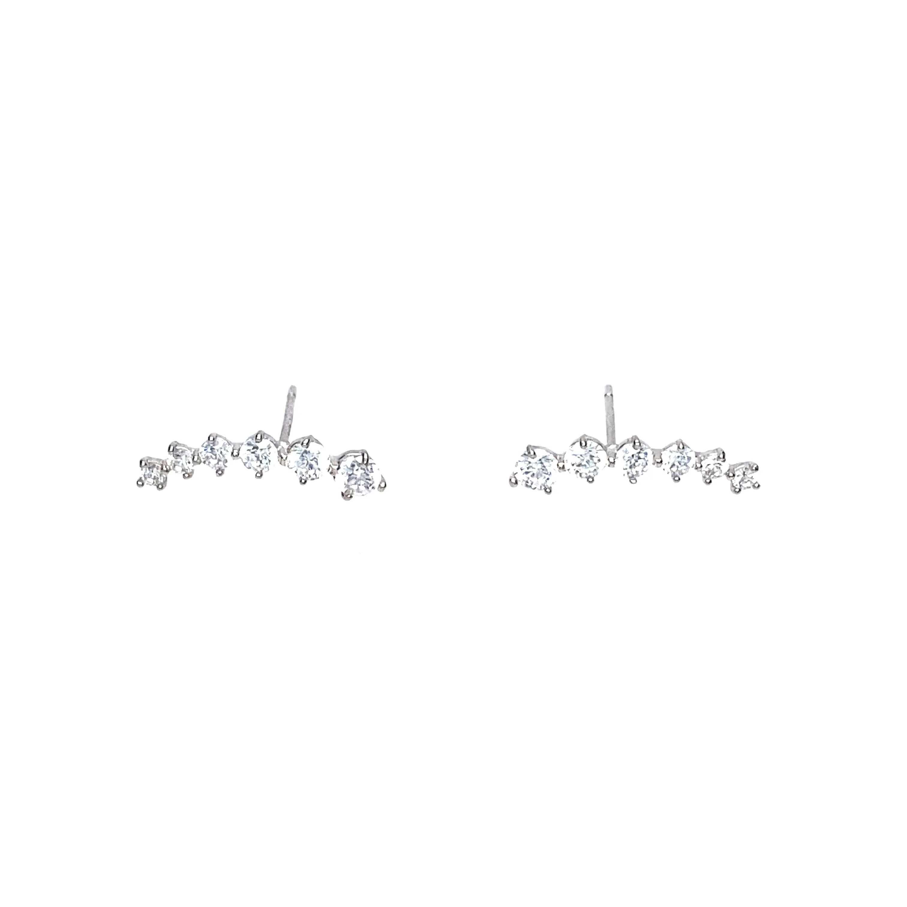 14K White Gold Sparkling Ear Crawlers