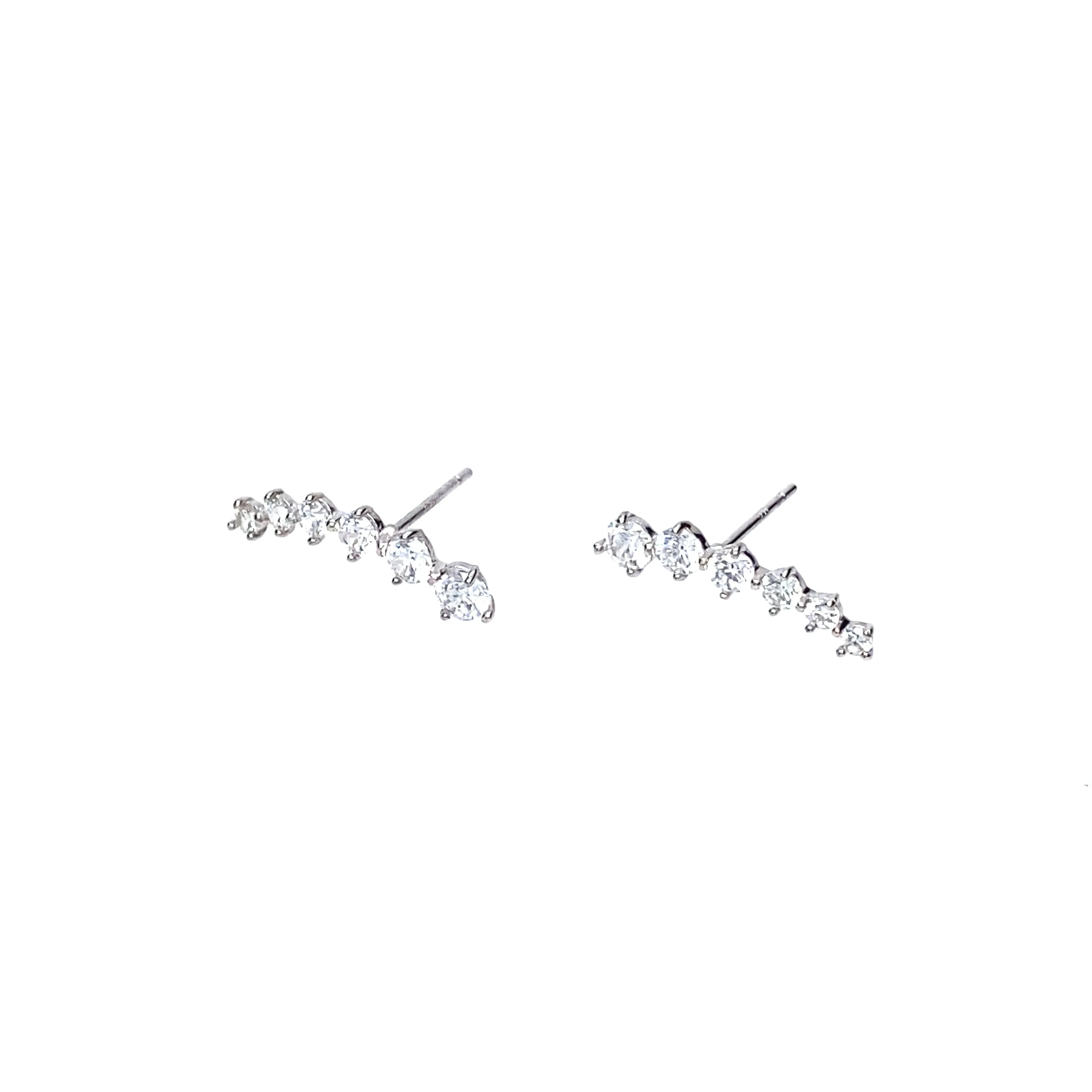 14K White Gold Sparkling Ear Crawlers