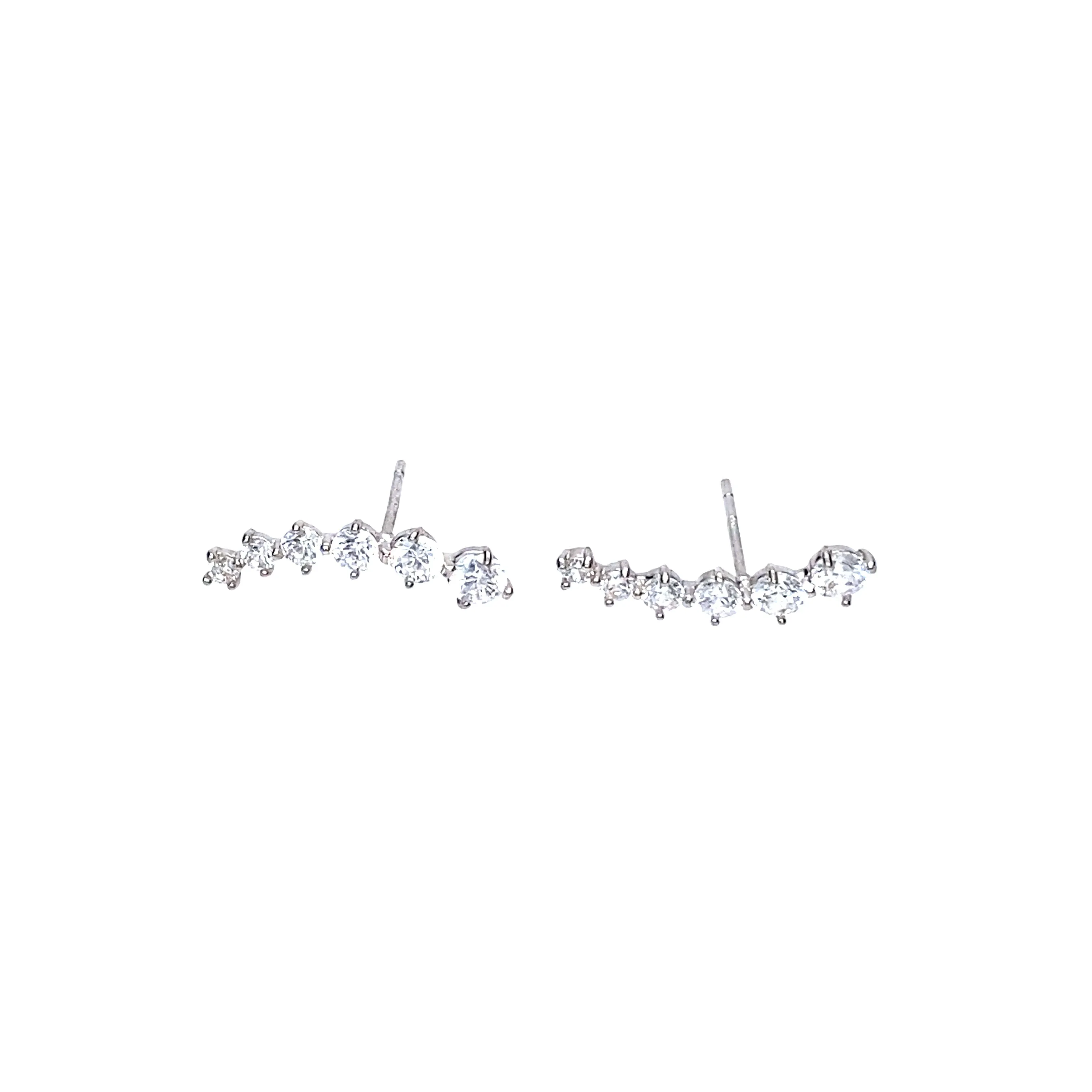 14K White Gold Sparkling Ear Crawlers