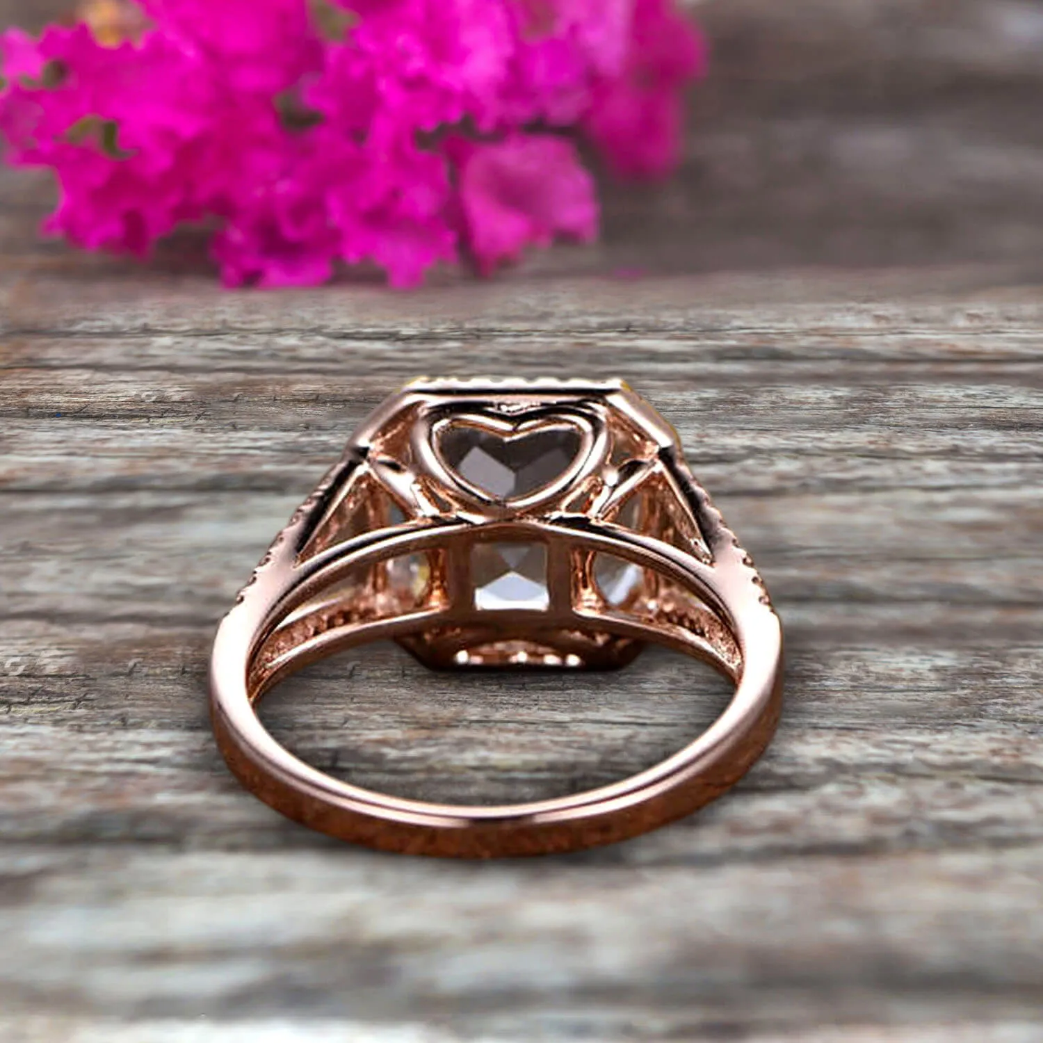 1.50 Carat Aquamarine Engagement Ring On 10k Rose Gold Anniversary Ring HALO Cushion Aquamarine