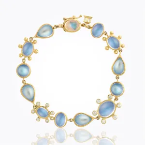 18K Halo Link Bracelet with diamond