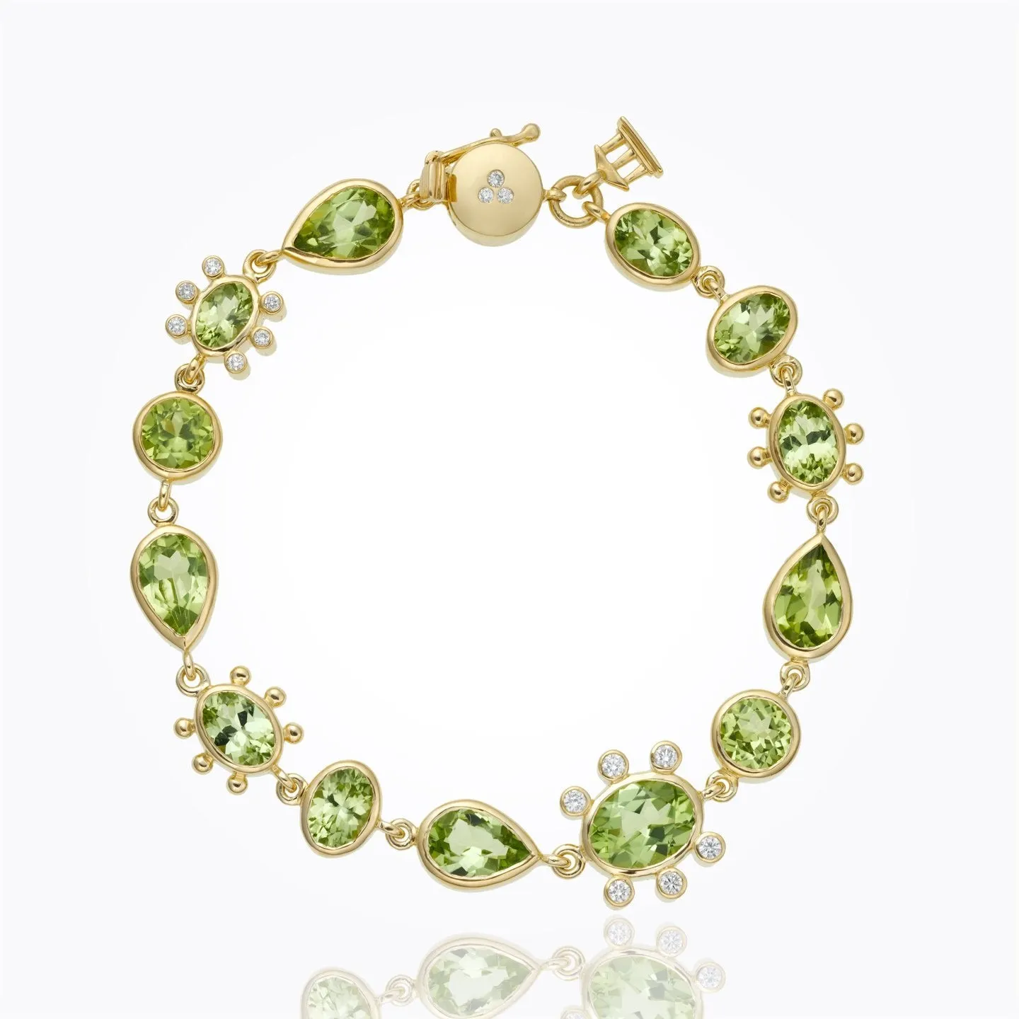 18K Halo Link Bracelet with diamond