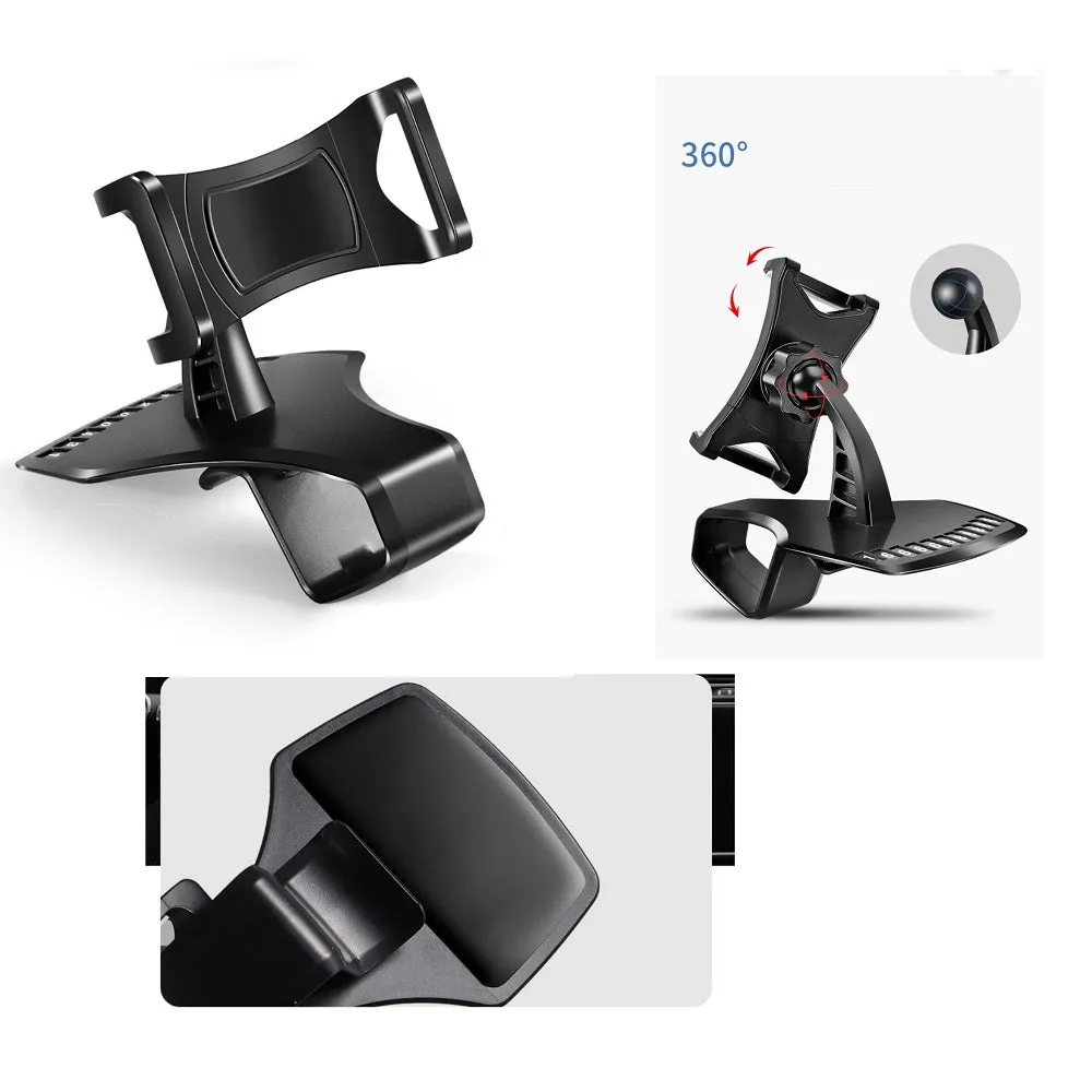 3 in 1 Car GPS Smartphone Holder: Dashboard / Visor Clamp   AC Grid Clip for iBall Majestic 2.4D - Black