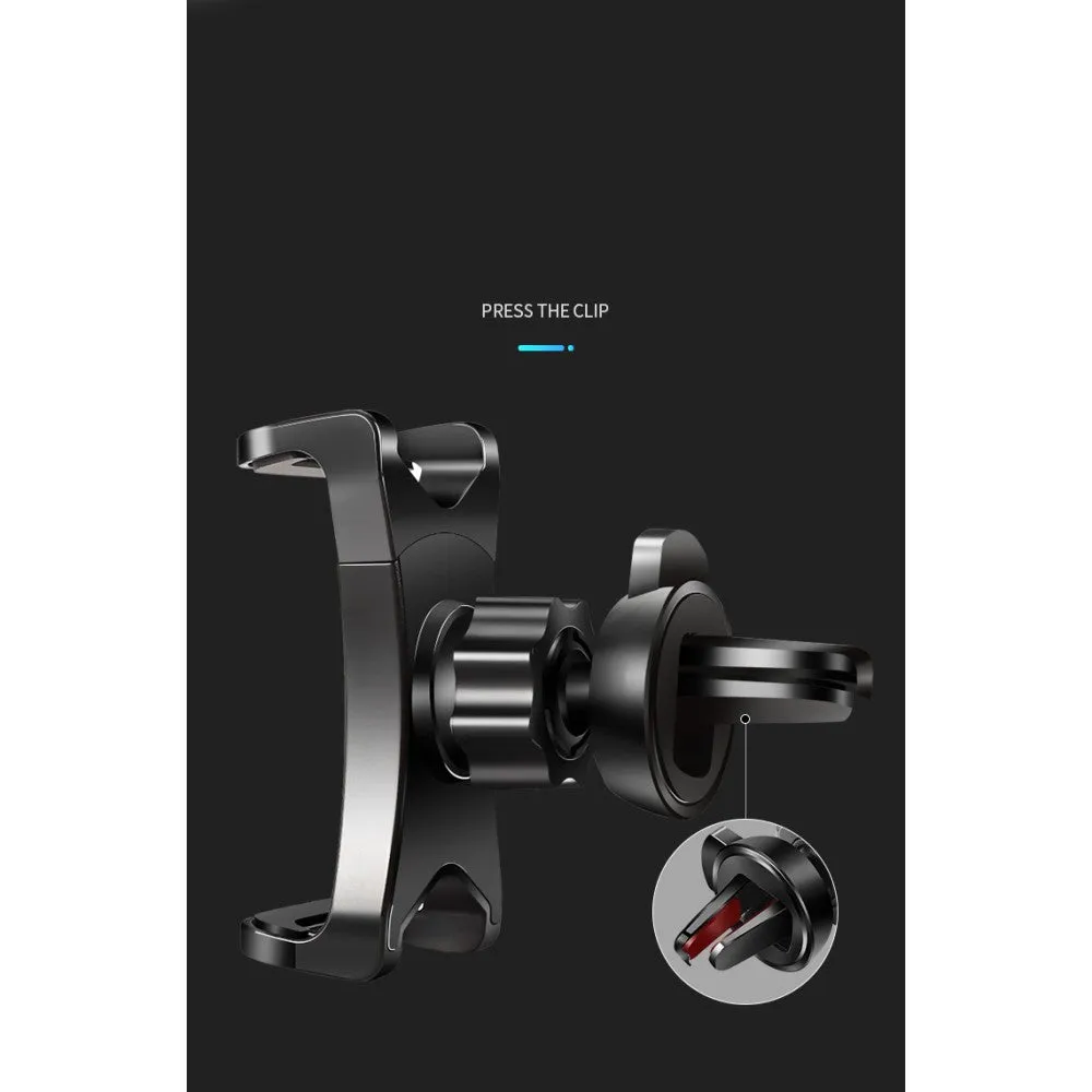 3 in 1 Car GPS Smartphone Holder: Dashboard / Visor Clamp   AC Grid Clip for iBall Majestic 2.4D - Black