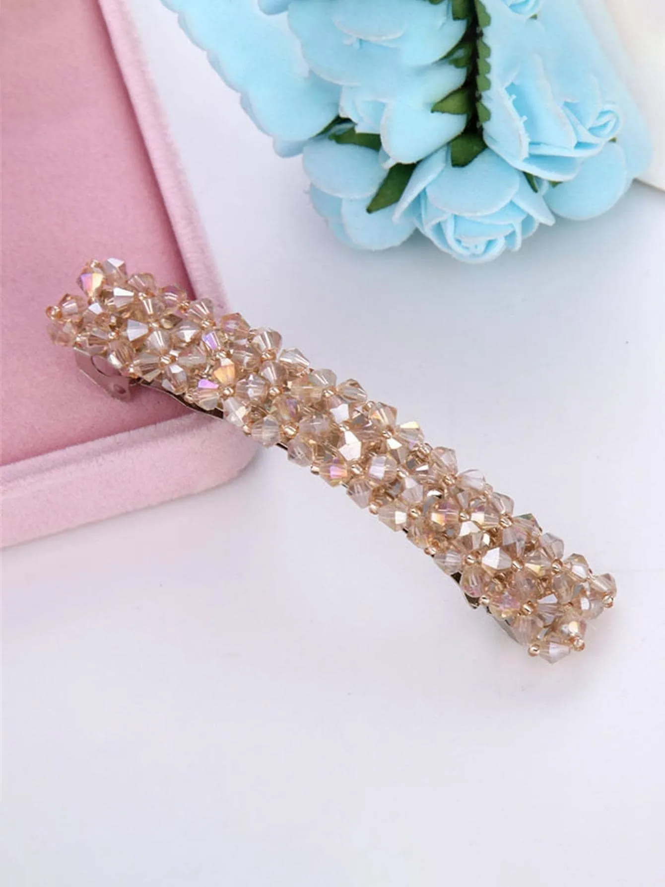 4pcs Crystal Decor Hair Clip for Women Barrette Styling Hair Accessories