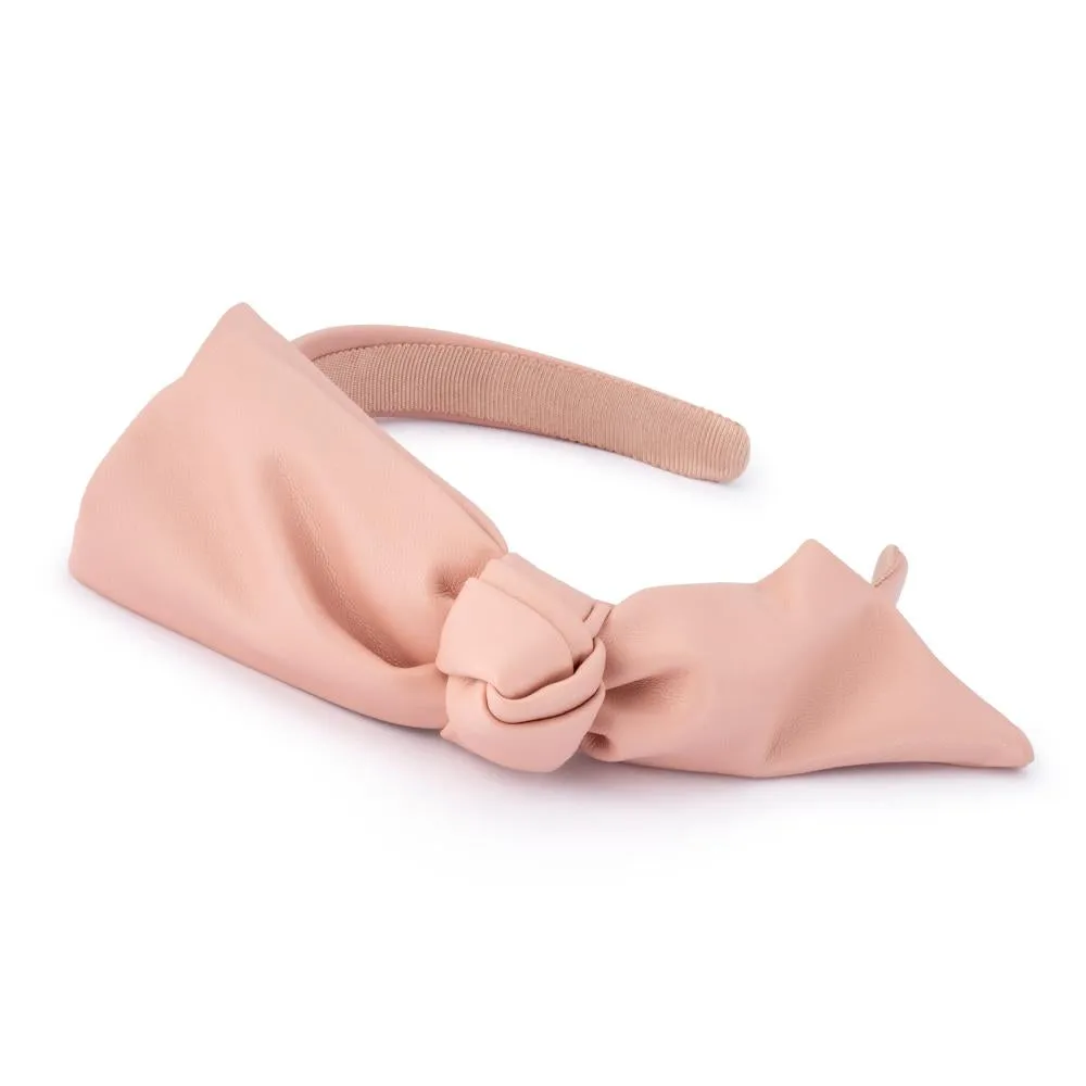 Amanda Bow Headband in Blush
