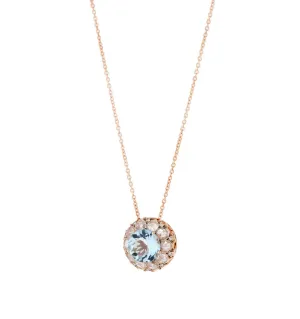 Aquamarine & Diamonds Pendant Necklace