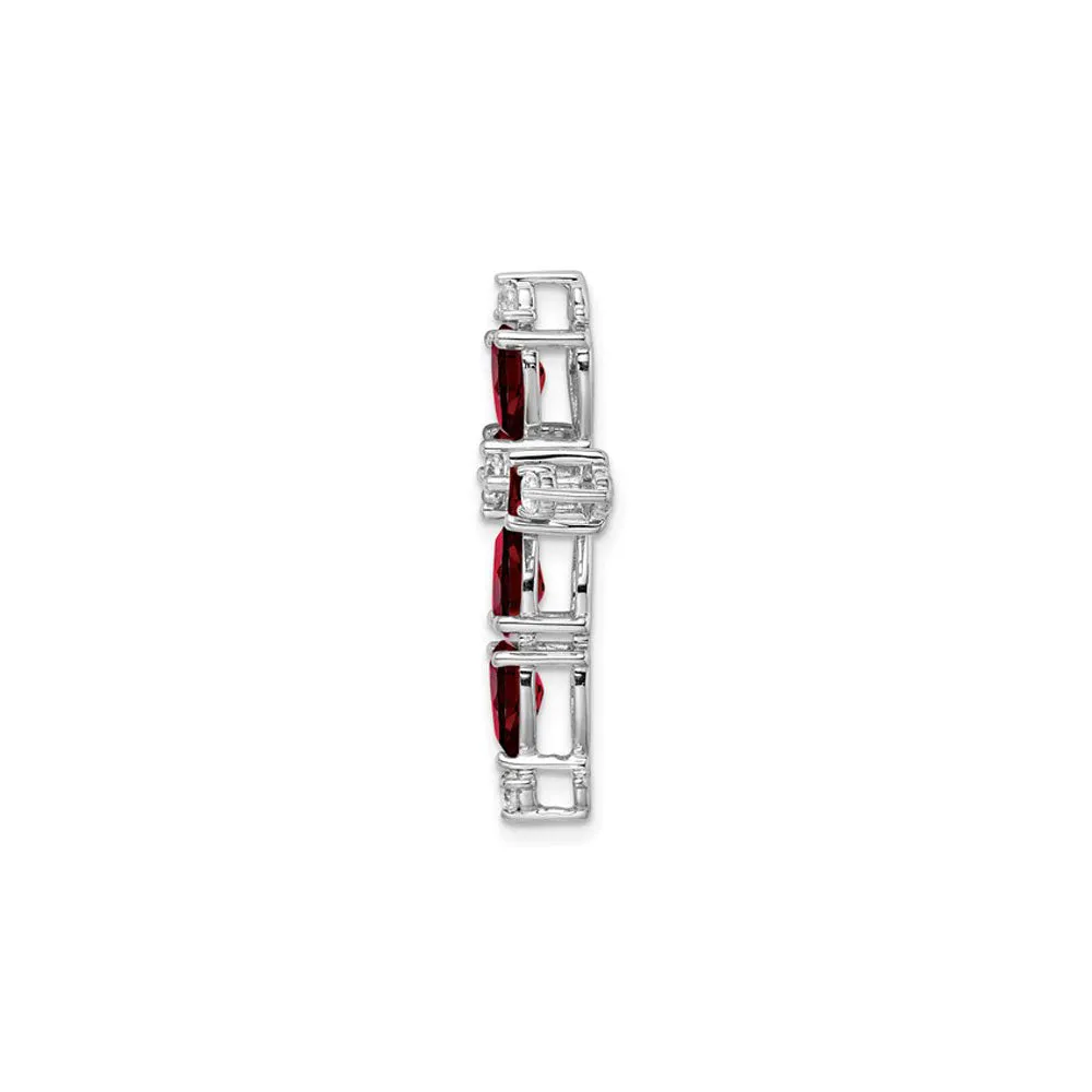 Garnet and Diamond Cross Pendant (14K)