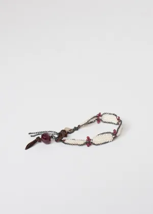 Garnet Bracelet in Frothy Pearl