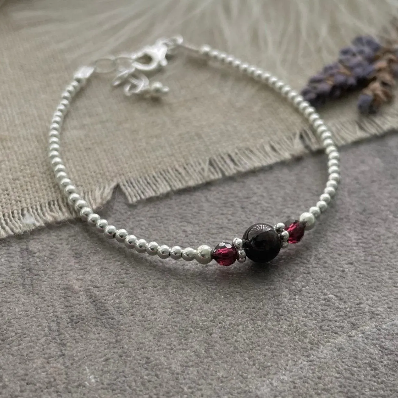 Garnet Bracelet, January Birthstone Bracelet