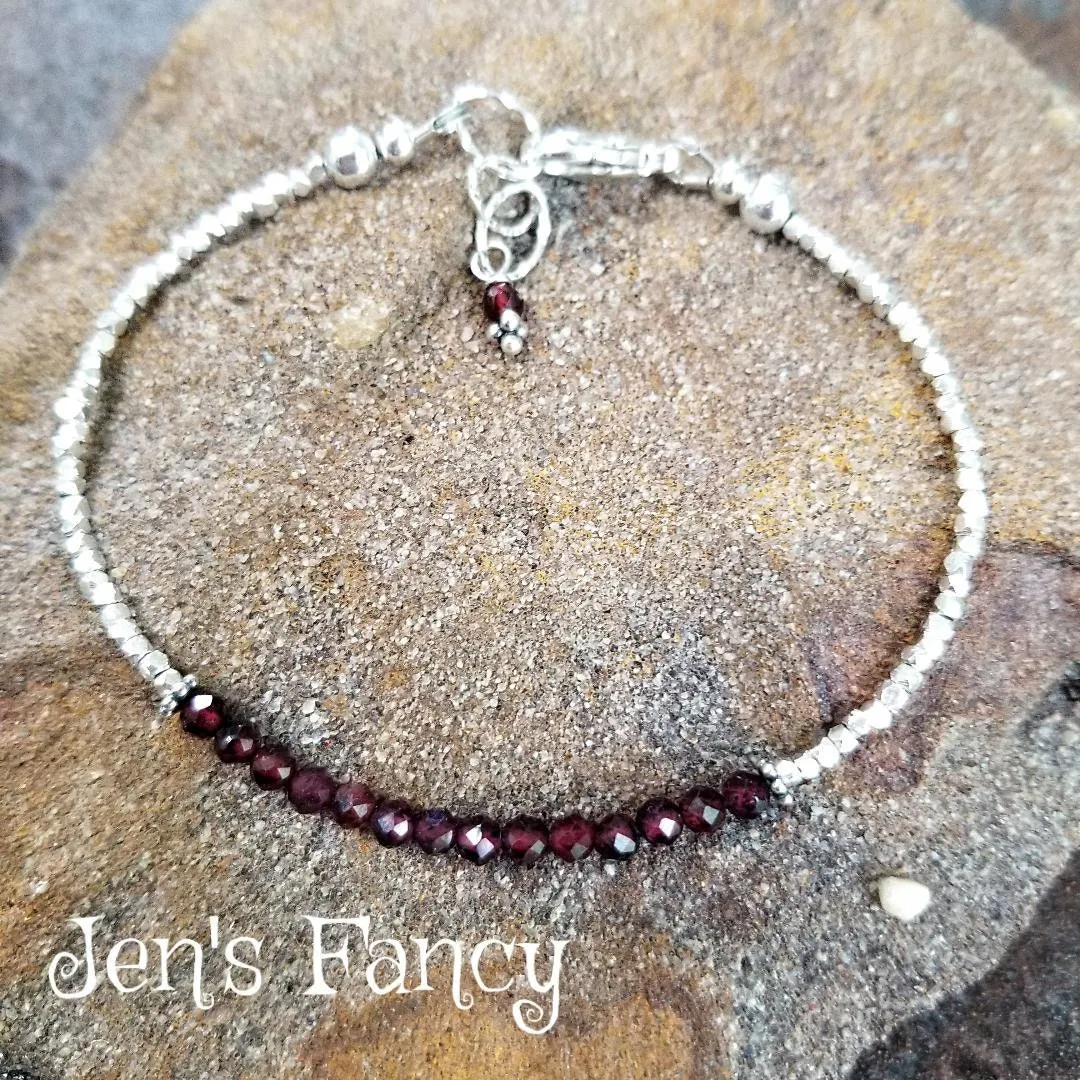 Garnet Layering Bracelet Karen Hill Tribe Fine Silver