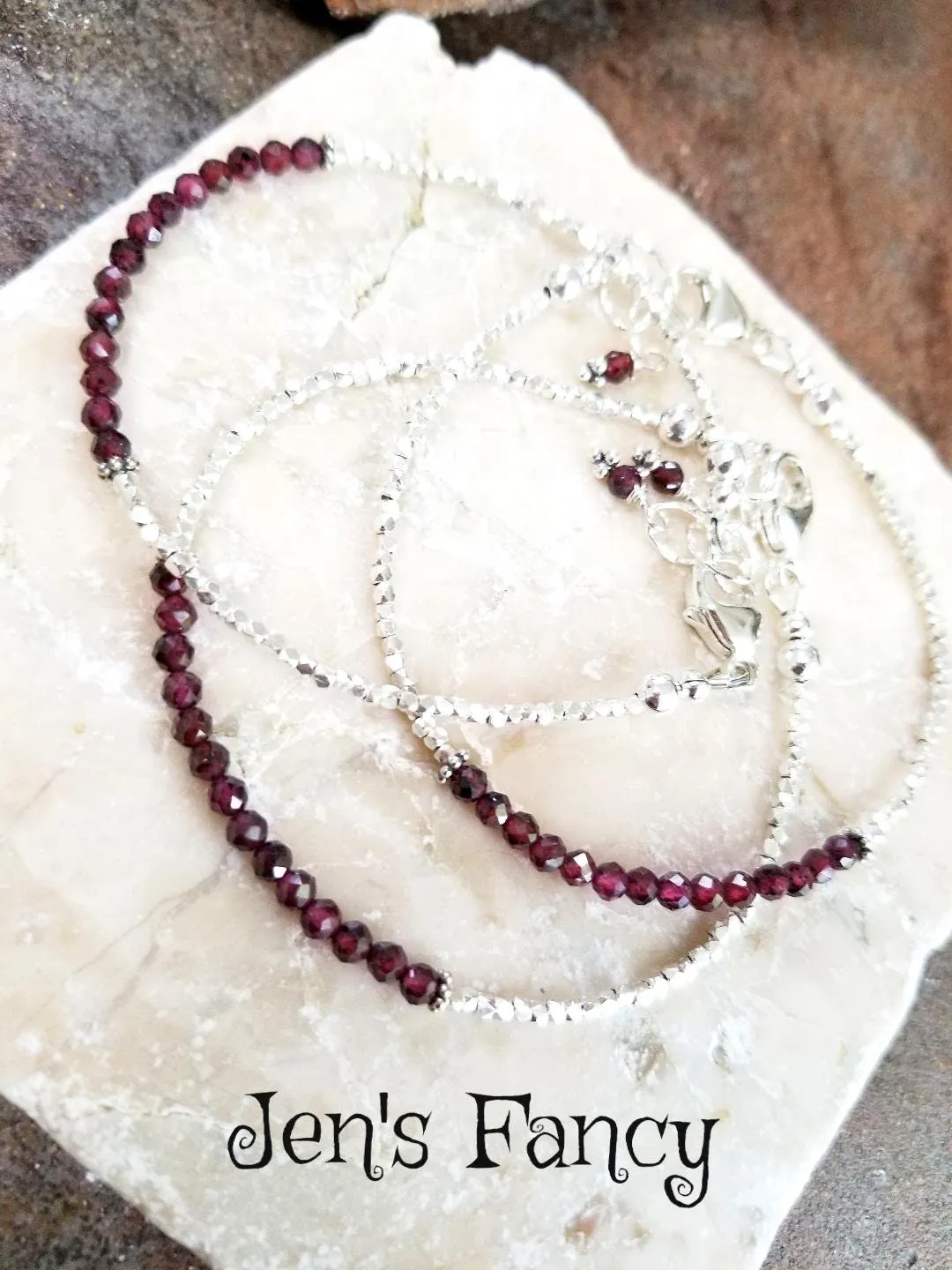 Garnet Layering Bracelet Karen Hill Tribe Fine Silver