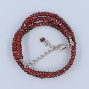 Garnet micro facet Beads Necklace
