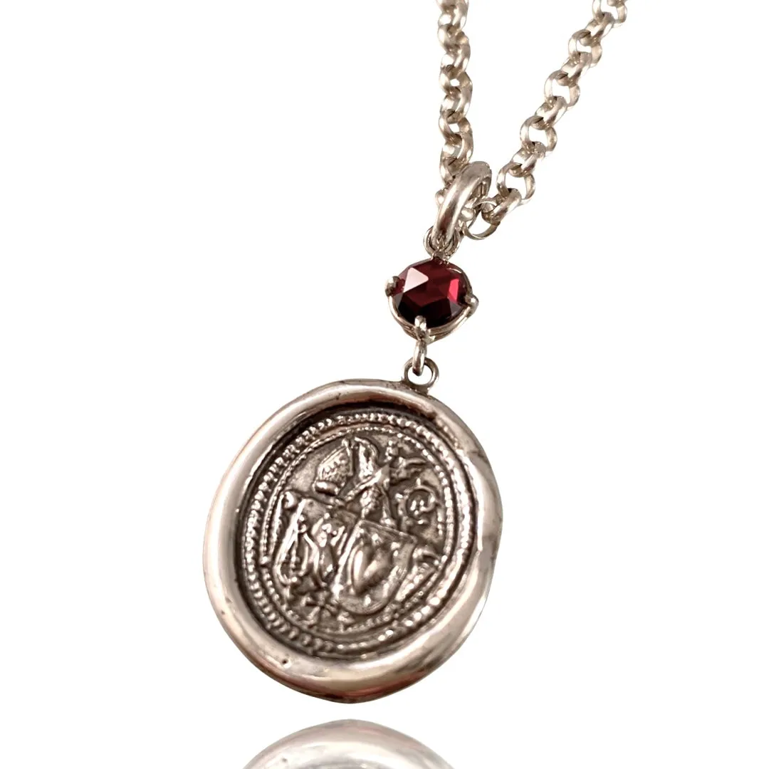 Guardian of the Divine Garnet Necklace