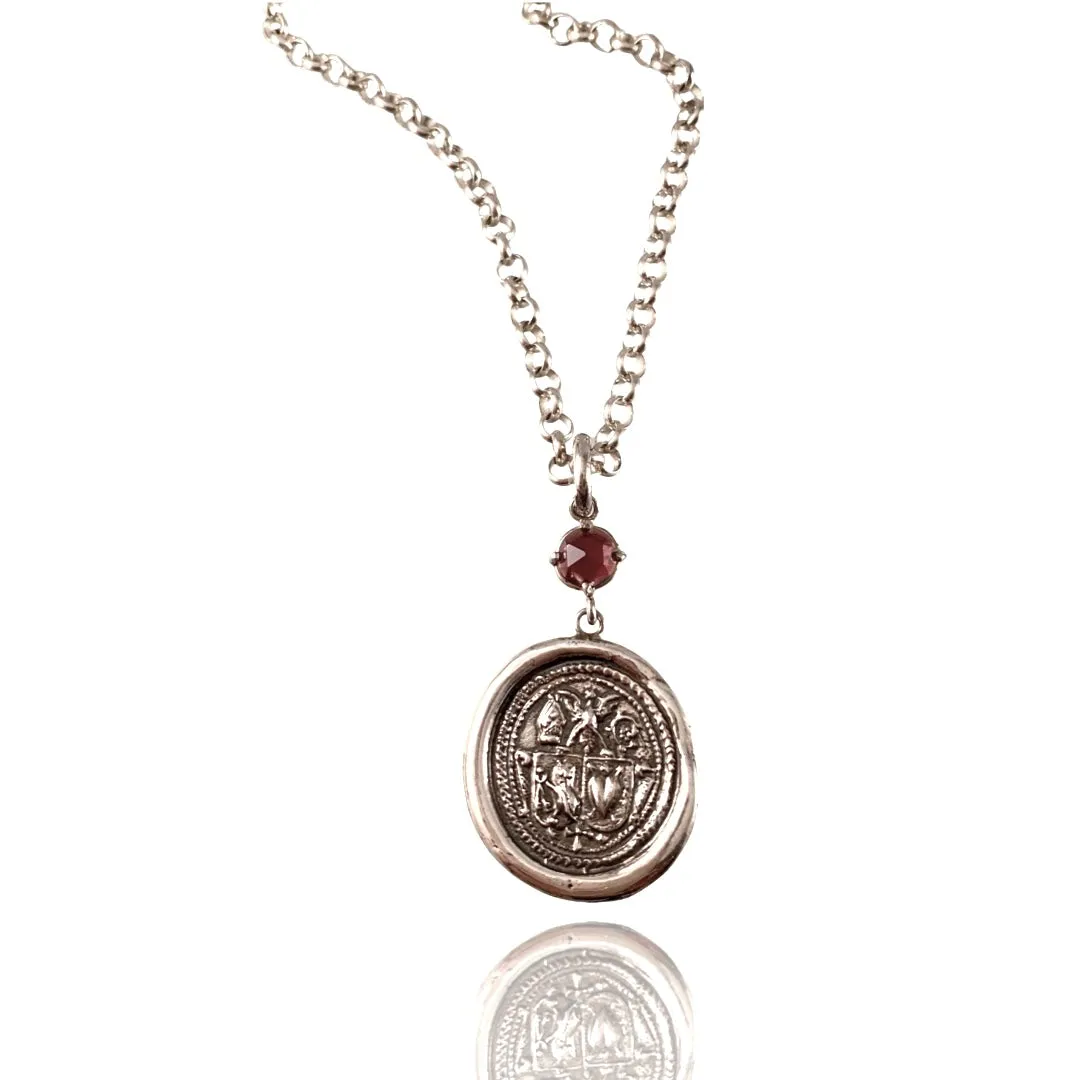Guardian of the Divine Garnet Necklace