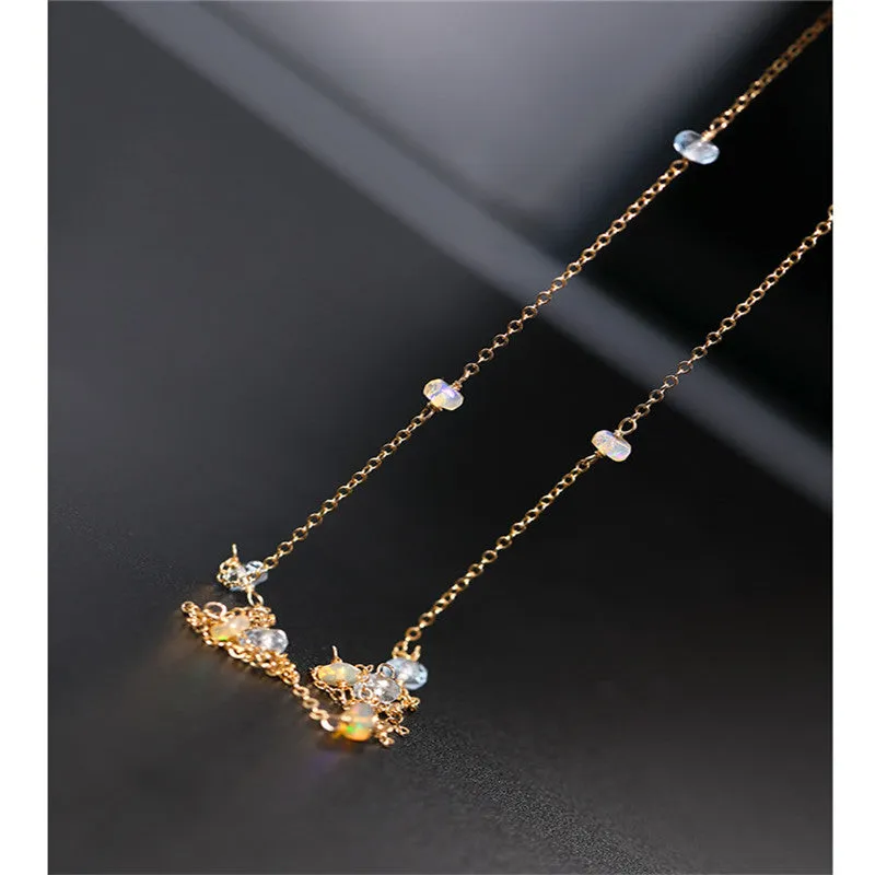 Gypsophila Aquamarine Necklace