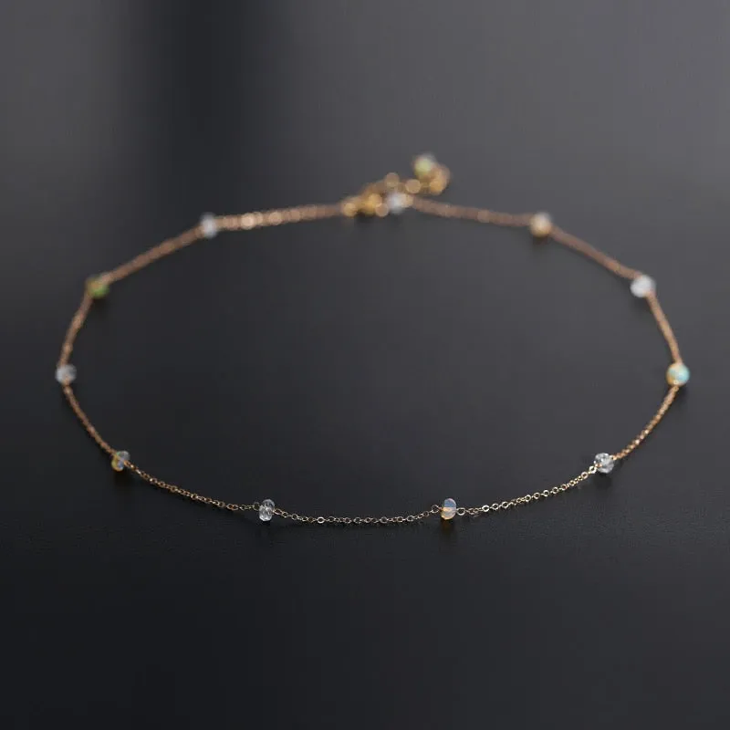 Gypsophila Aquamarine Necklace