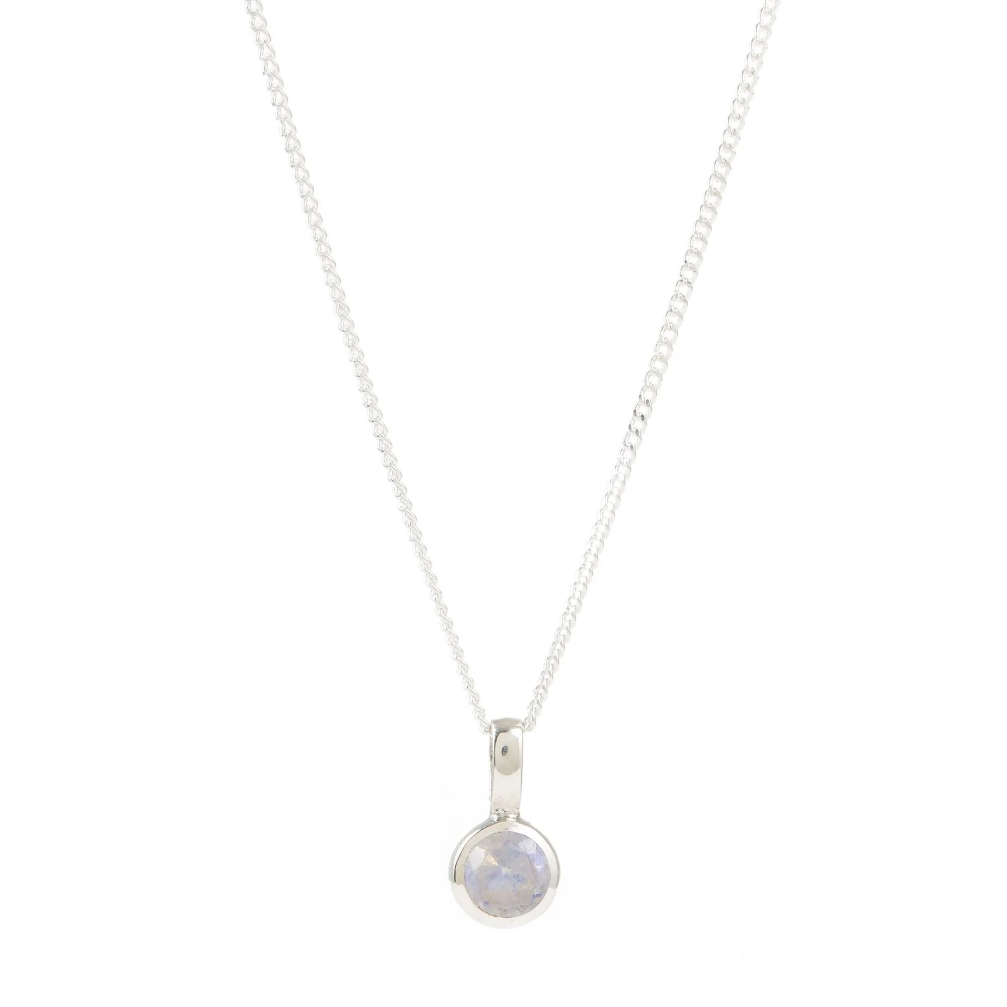 June Birthstone Charm Necklace - Moonstone