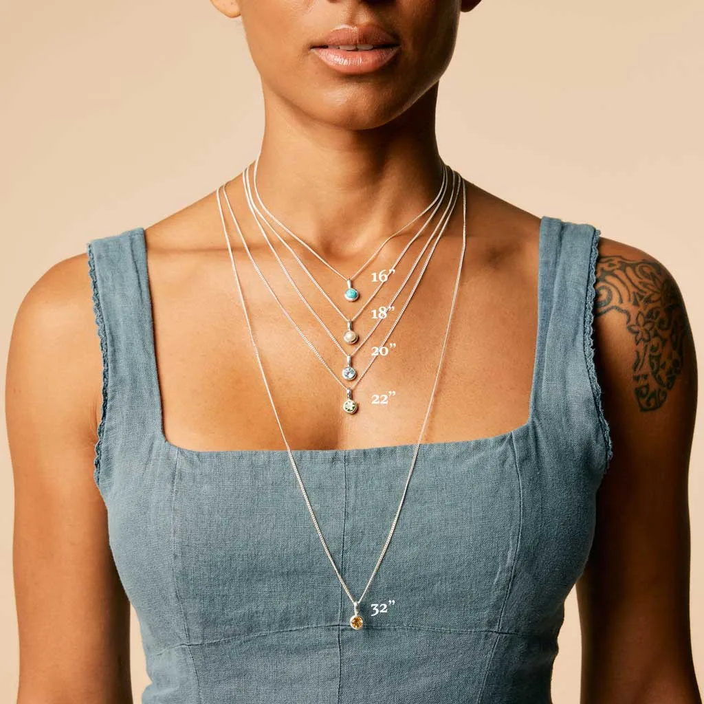 June Birthstone Charm Necklace - Moonstone