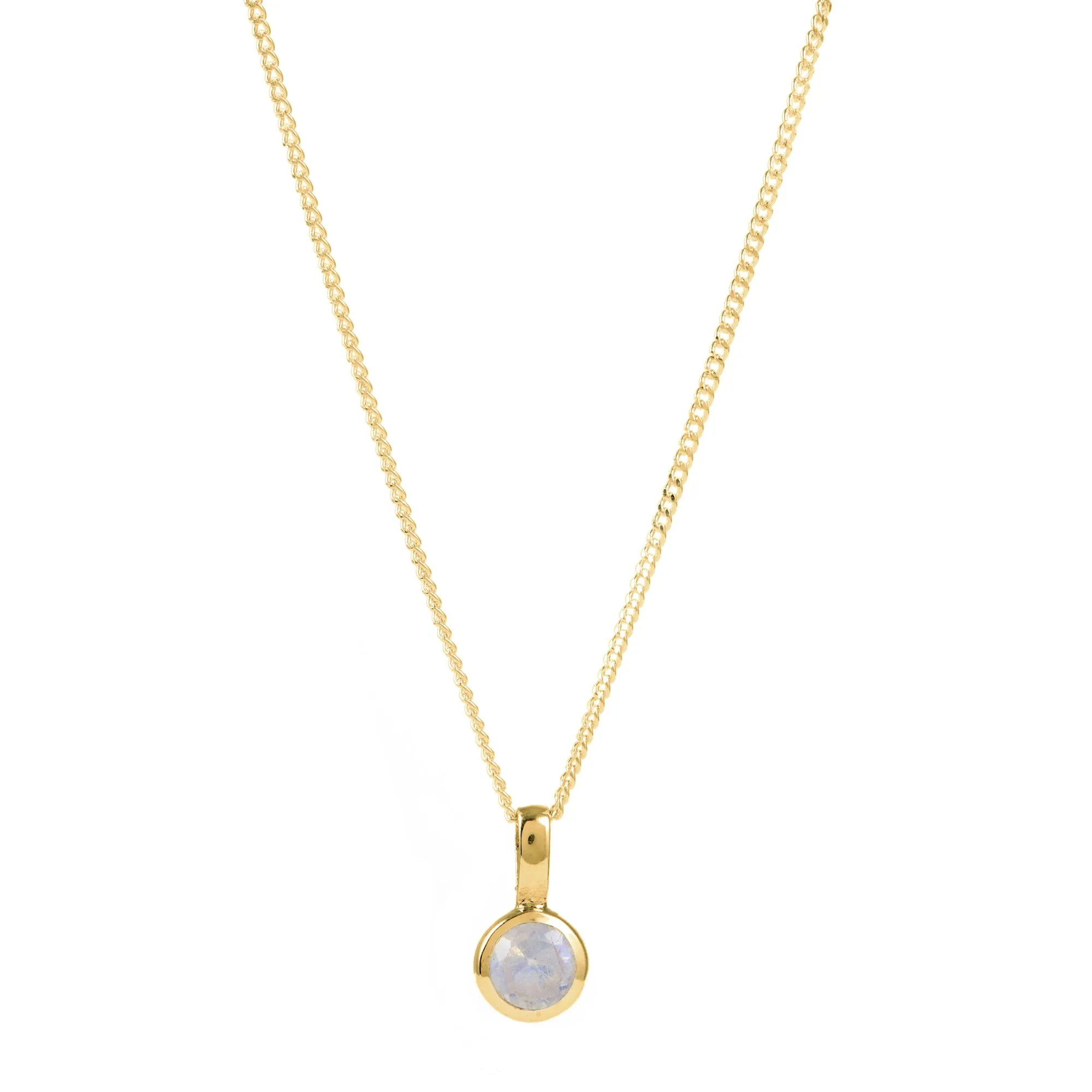 June Birthstone Charm Necklace - Moonstone