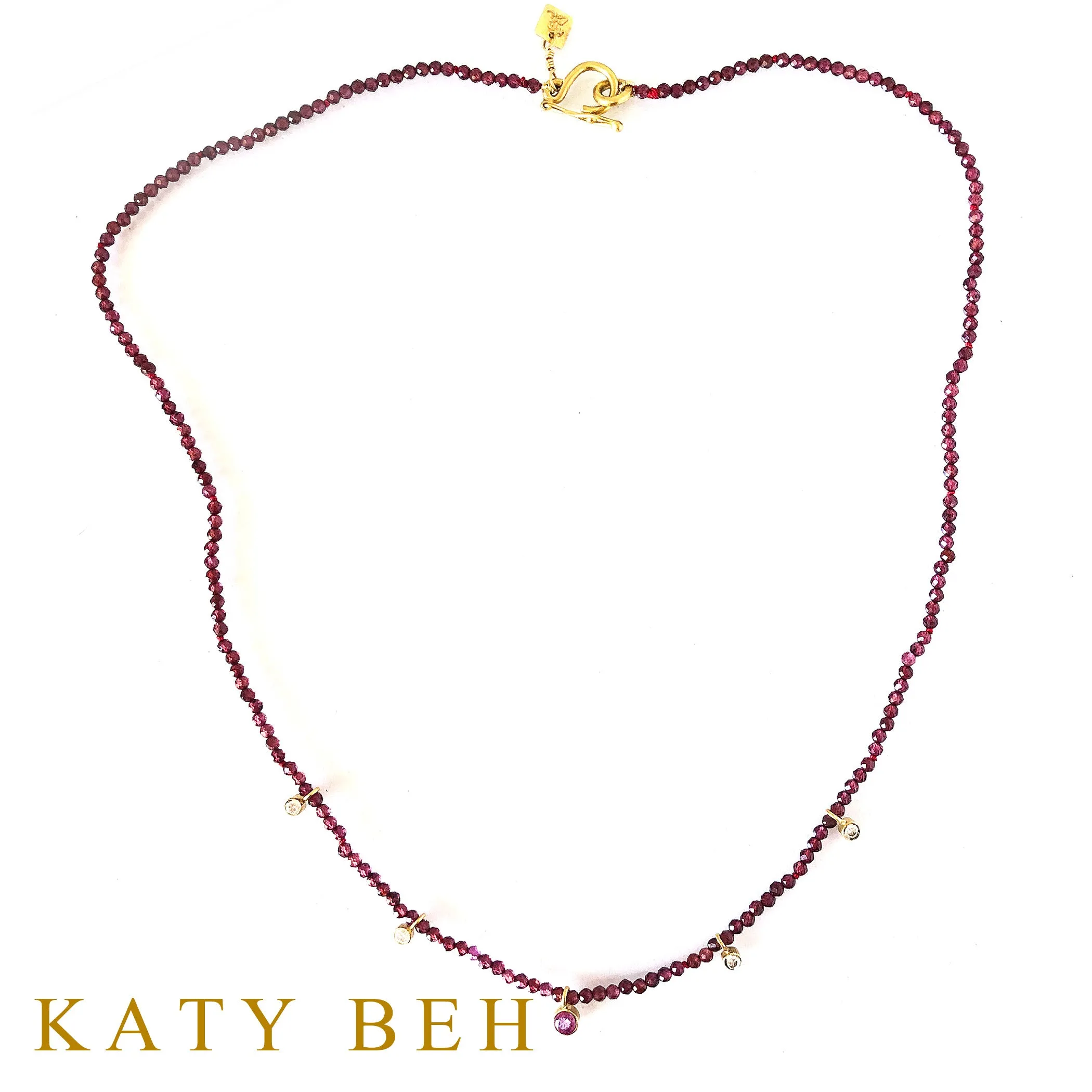 Kara Rhodolite, Diamond and Pink Sapphire Necklace