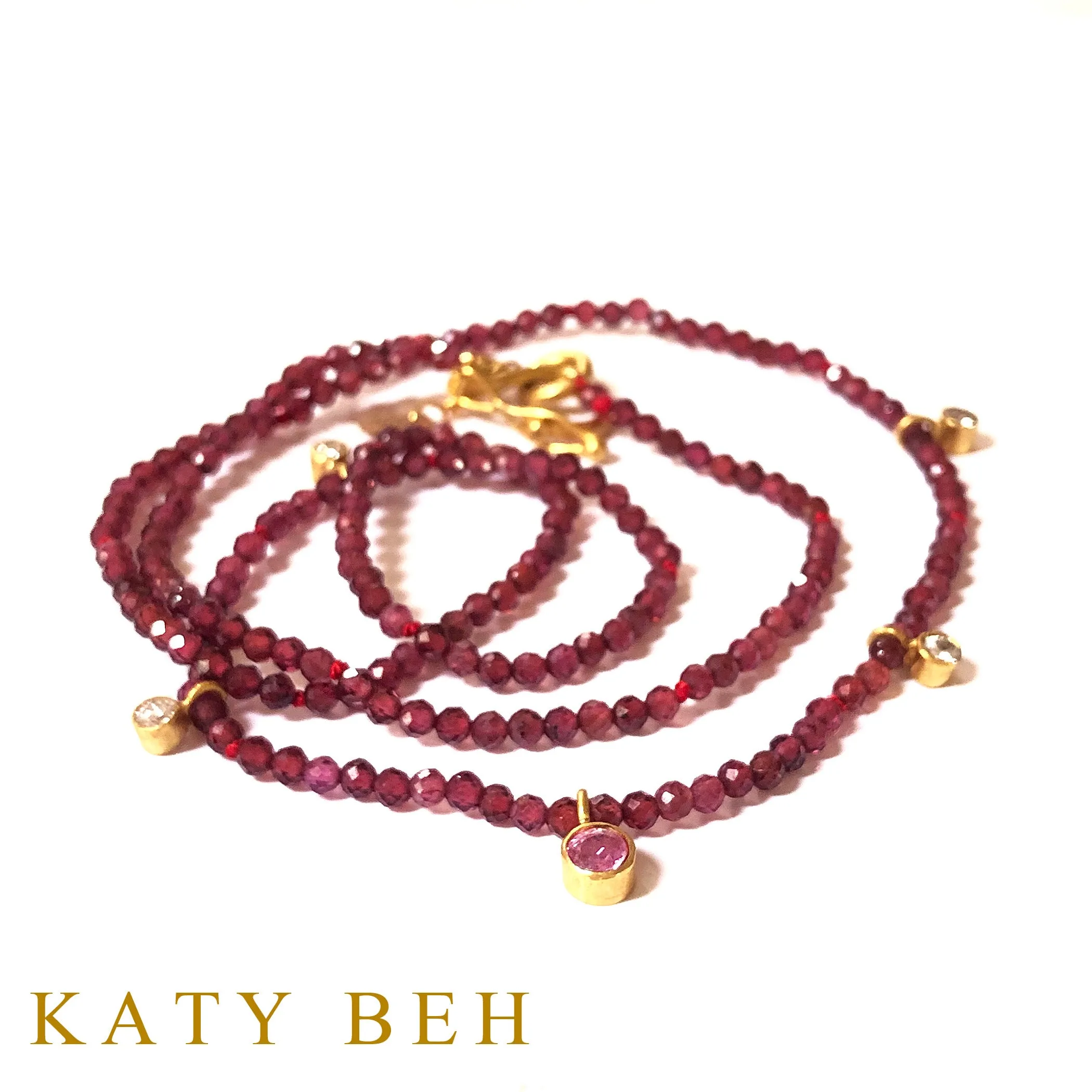 Kara Rhodolite, Diamond and Pink Sapphire Necklace