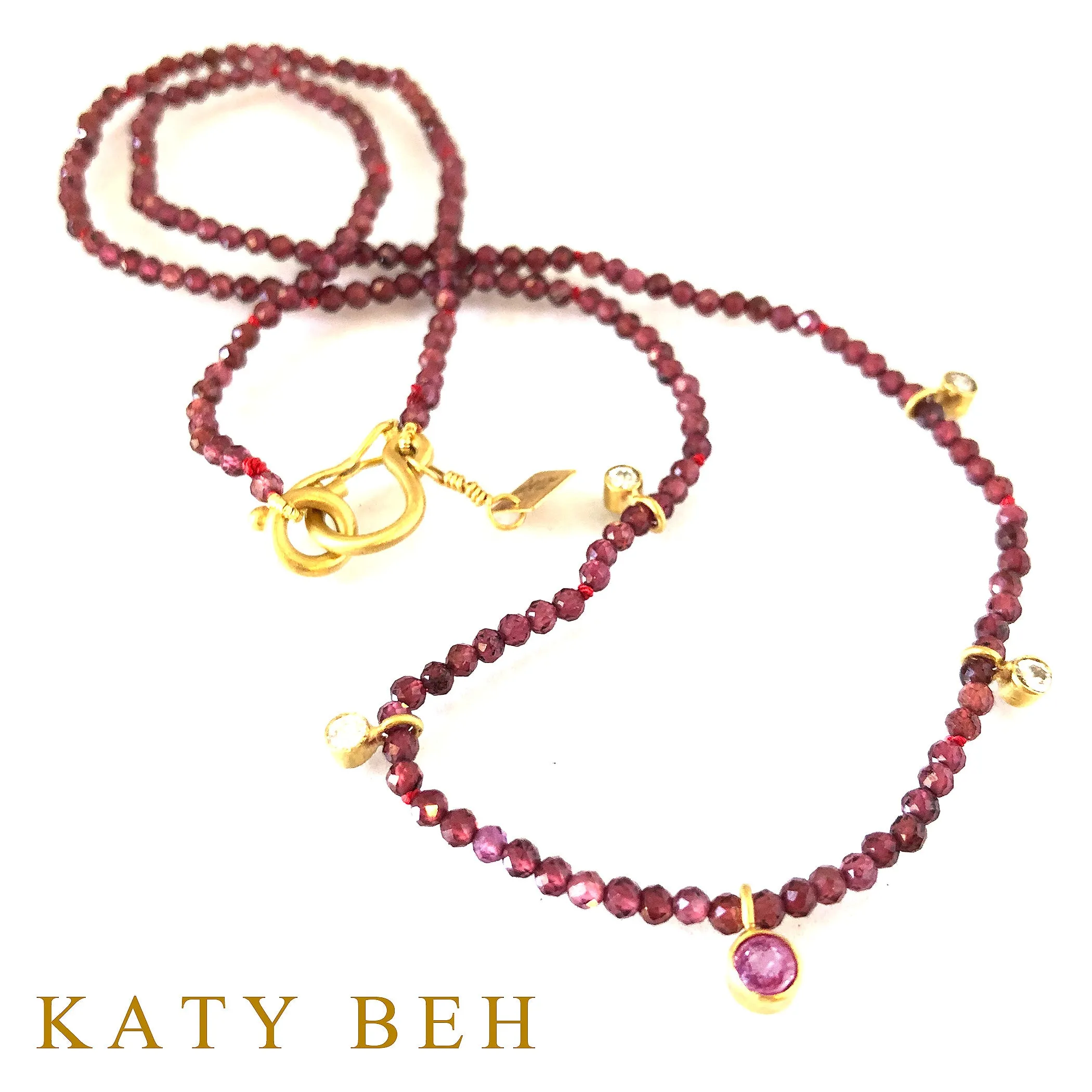 Kara Rhodolite, Diamond and Pink Sapphire Necklace
