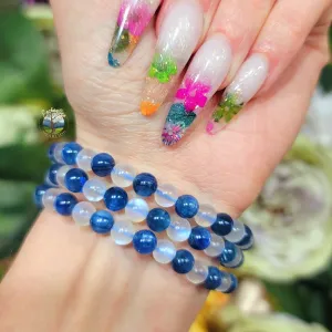 Kyanite and Rainbow Moonstone Bracelet for Clarity and New Beginnings