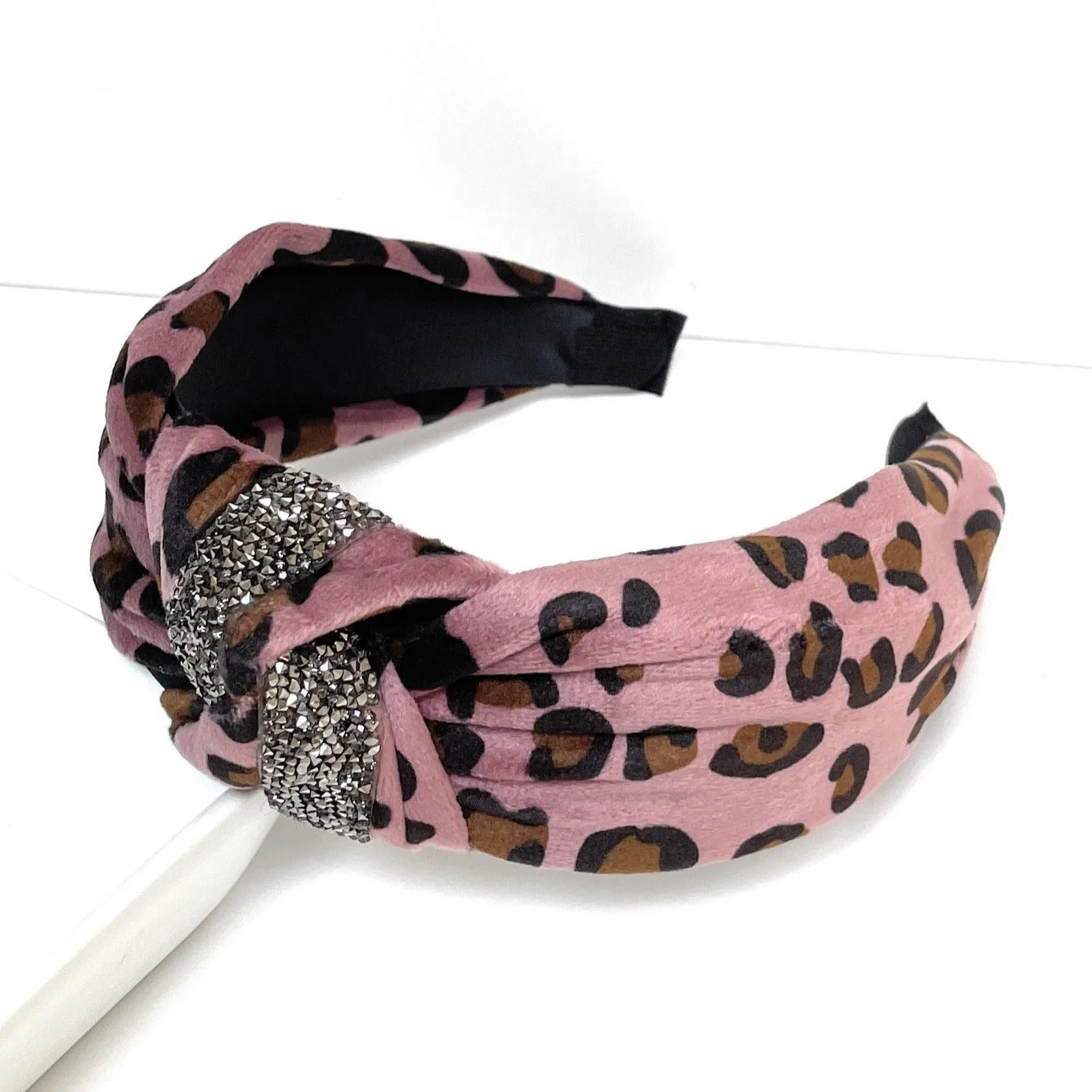Leopard Velvet Knot Headband