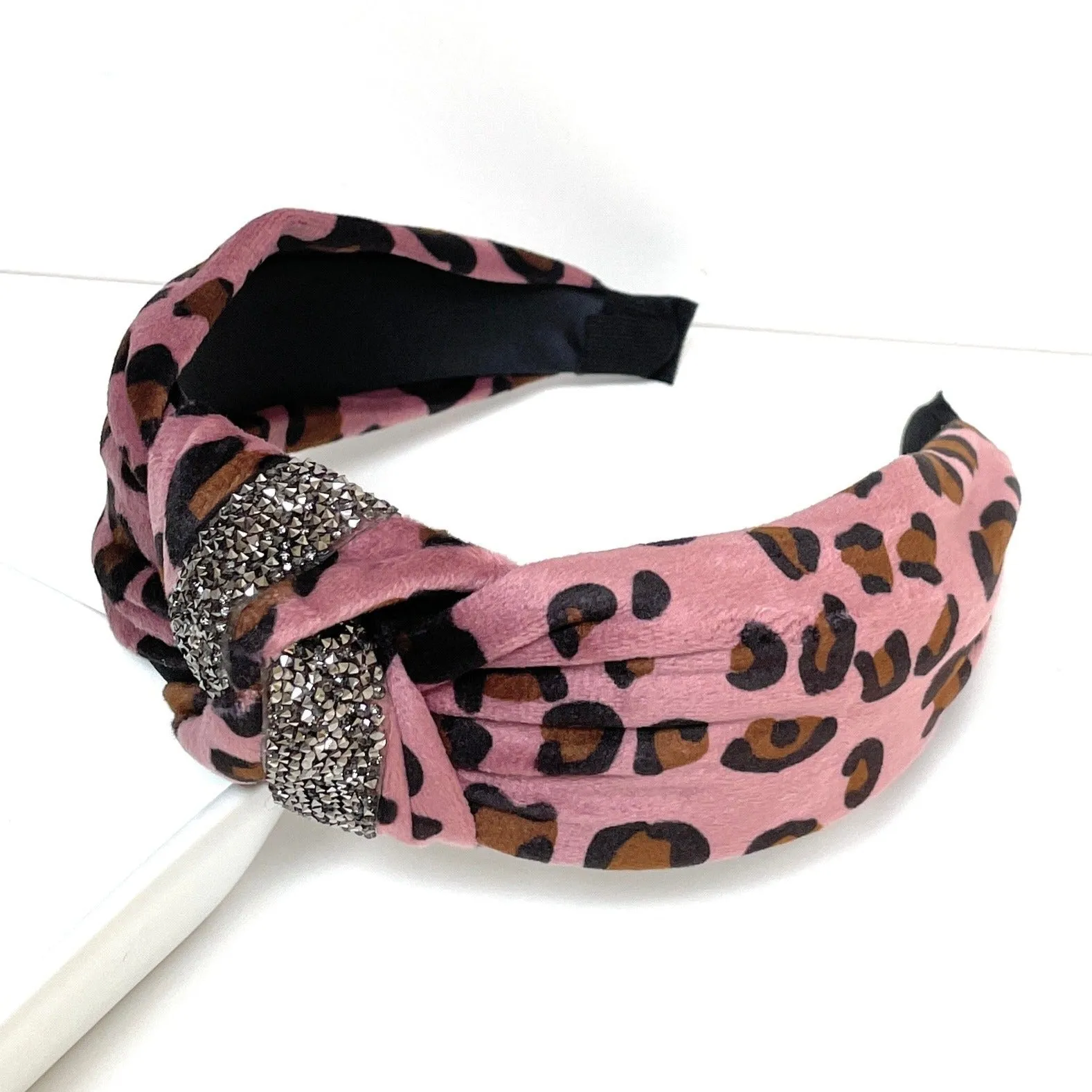 Leopard Velvet Knot Headband