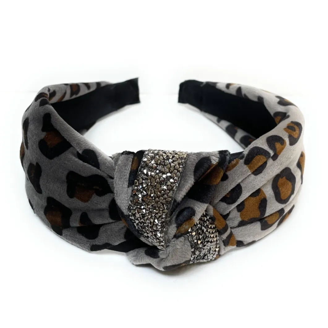 Leopard Velvet Knot Headband