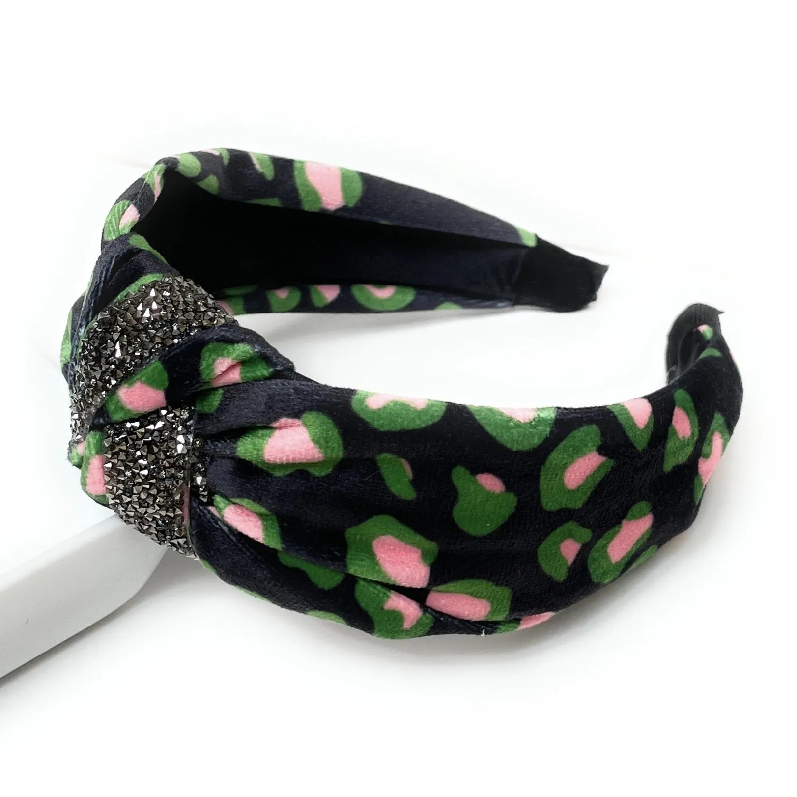 Leopard Velvet Knot Headband