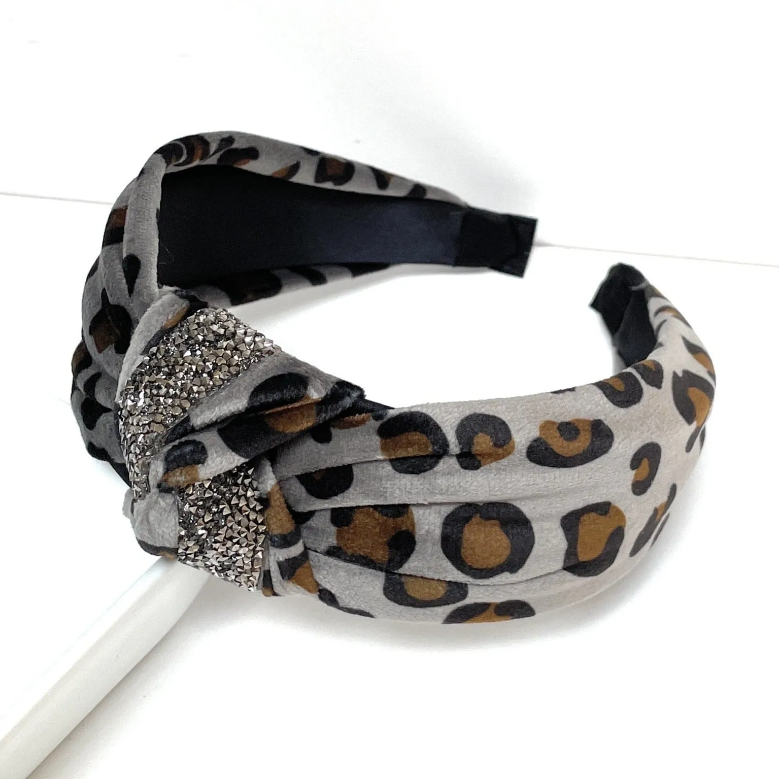 Leopard Velvet Knot Headband
