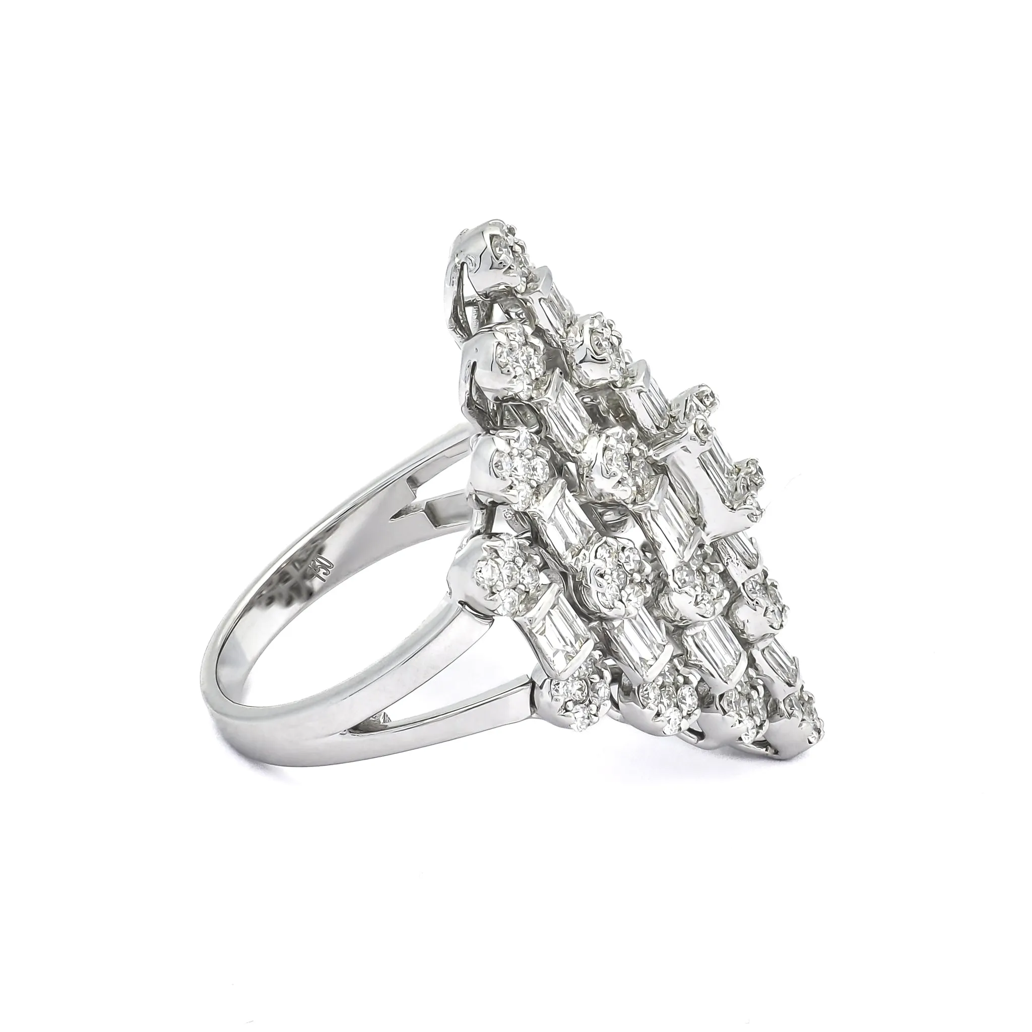 Majestic Baguette Diamond Ring - Weißgold