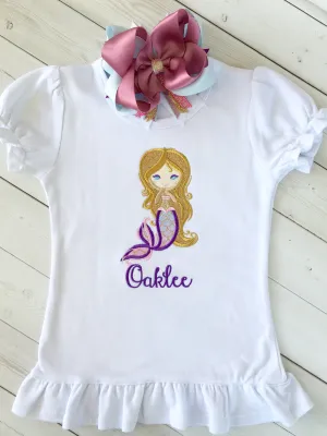 Majestic Mermaid Embroidered SHIRT ONLY