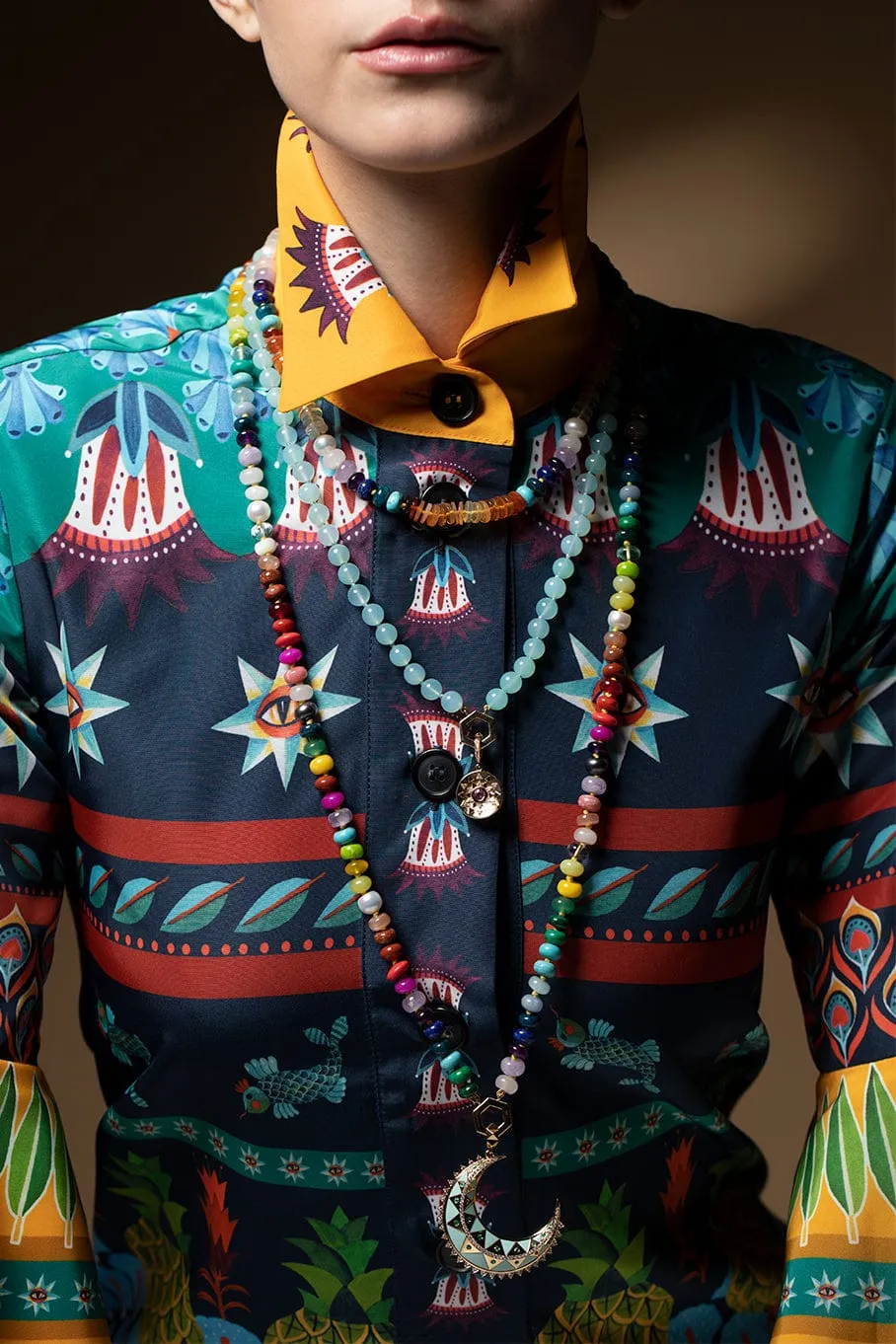 Multi Color Hexagon Necklace