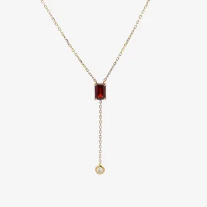 Novena Necklace in Diamond and Garnet