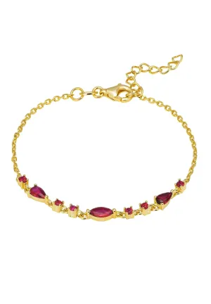Olivia Bracelet Ruby Red Gold