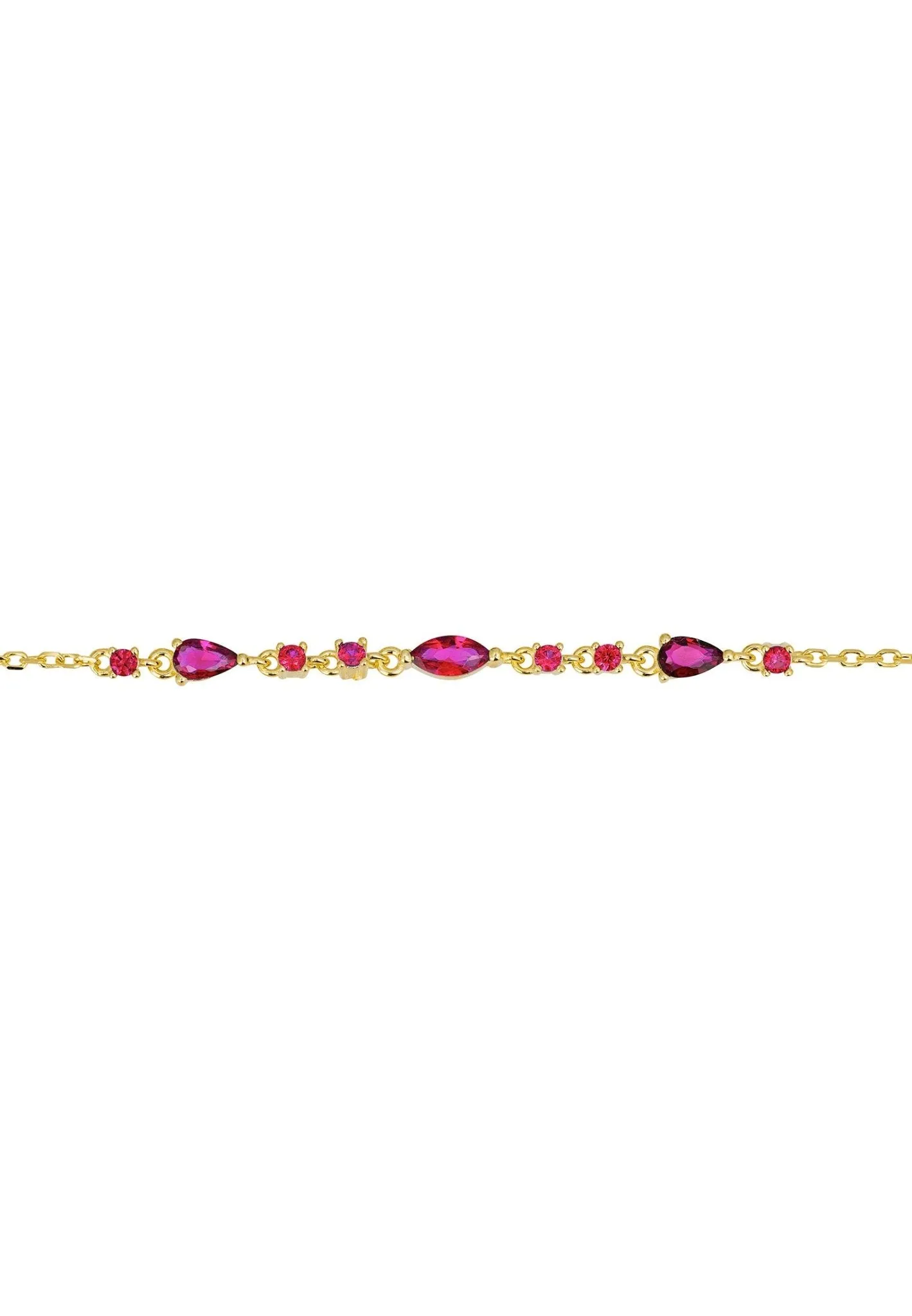 Olivia Bracelet Ruby Red Gold