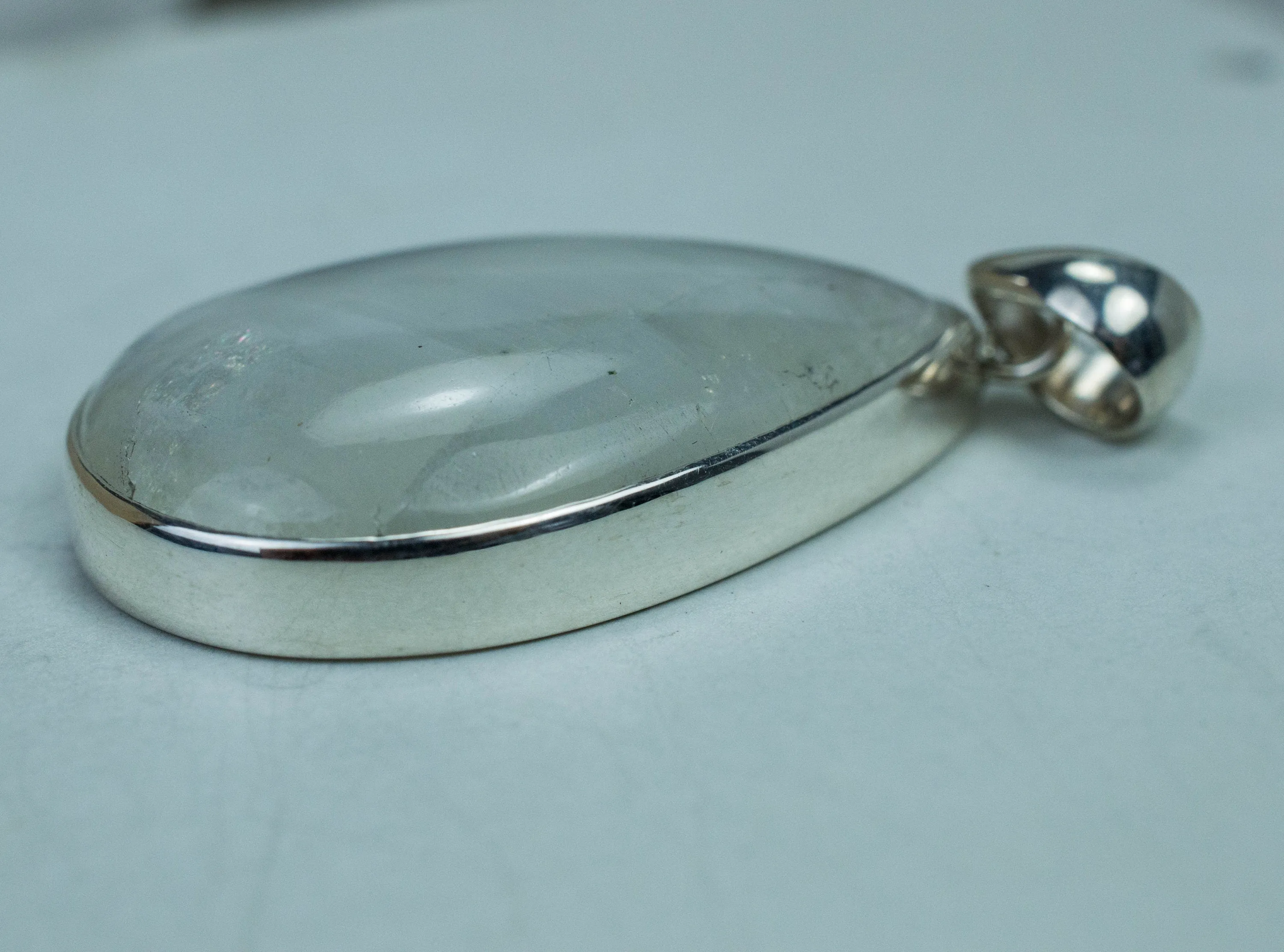 Rainbow Moonstone Pendant, Genuine Untreated Indian Moonstone
