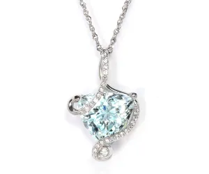 Ribbon Twist Aquamarine and Diamond Necklace