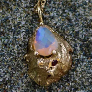 Ring-Of-Fire Ethiopian Opal & Garnet Necklace