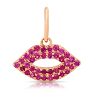 Ruby Smooch Lips Charm Pendant