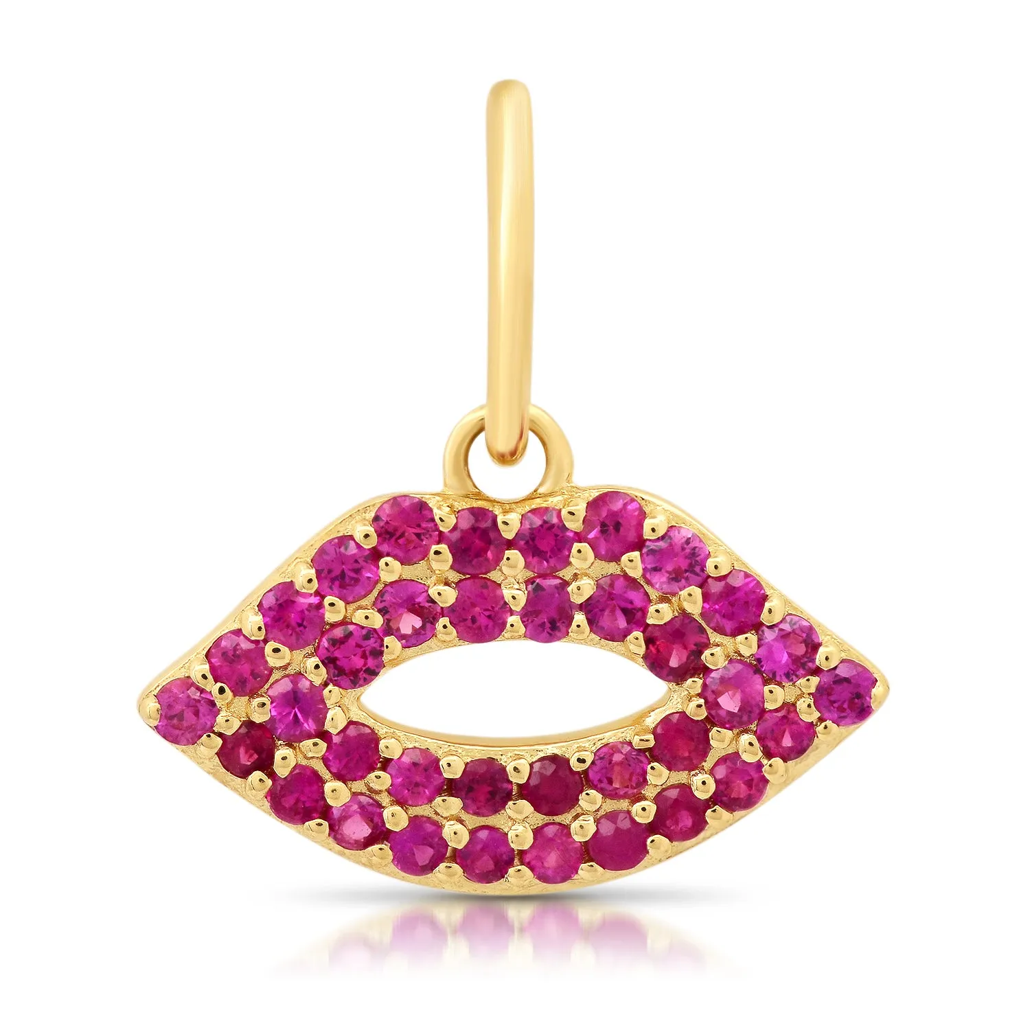 Ruby Smooch Lips Charm Pendant