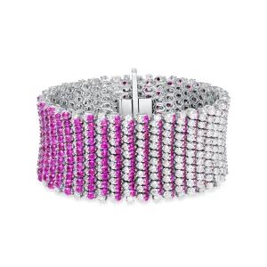 Sapphire and Ruby Ombre Bracelet