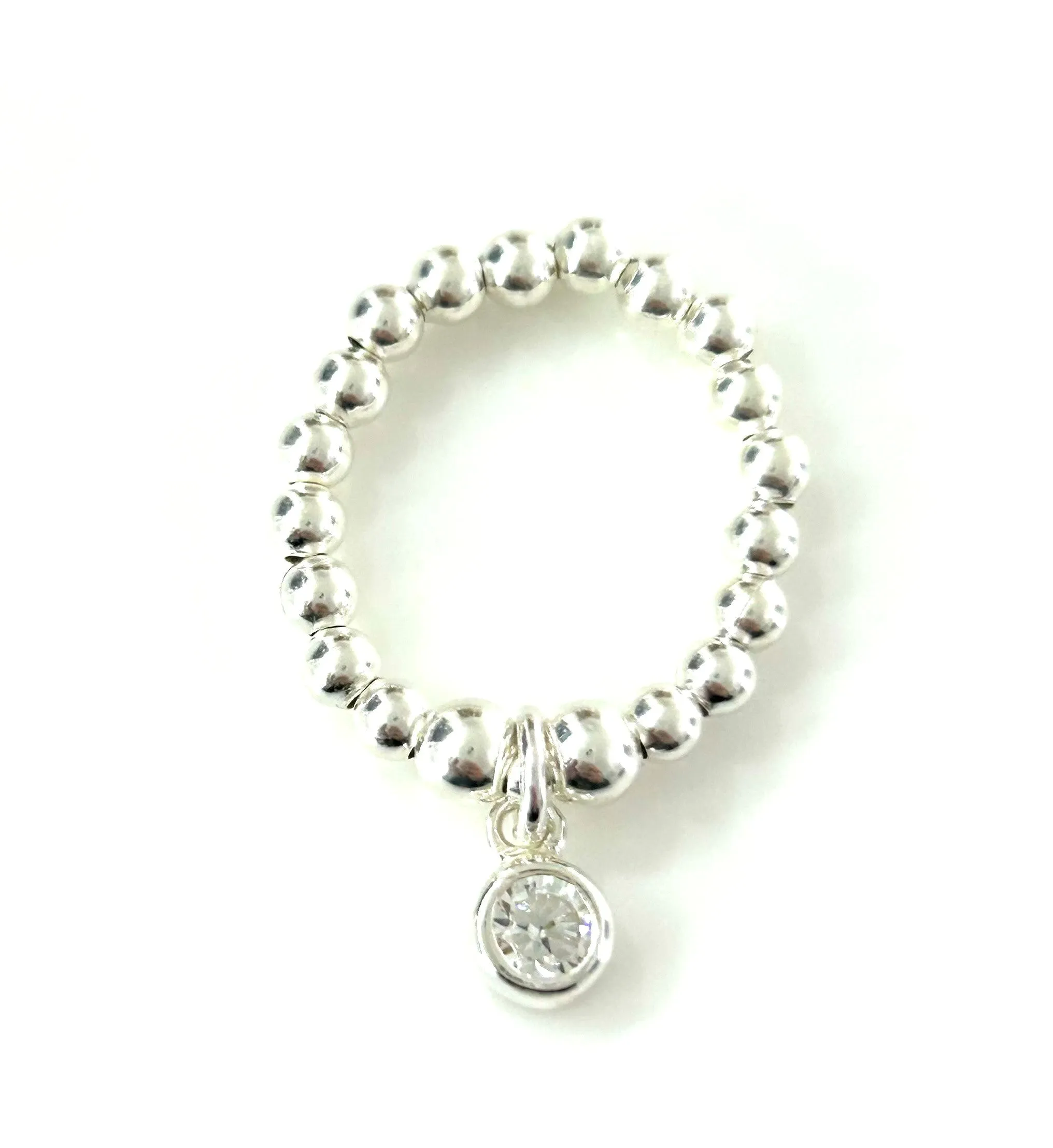 Silver Sparkling Adjustable Ring