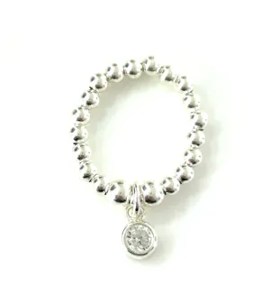 Silver Sparkling Adjustable Ring