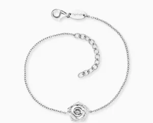 Silver Sparkling Rose Bracelet