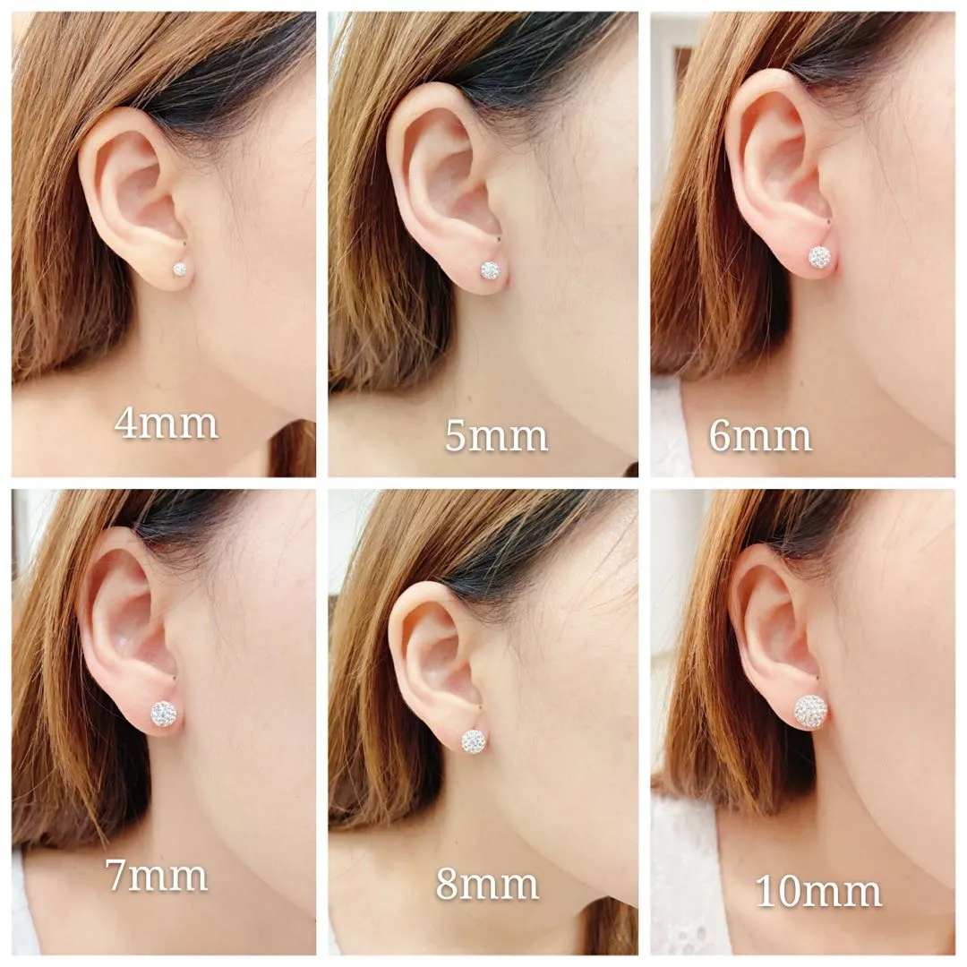 Silver Sparkling Stud Earrings ES549