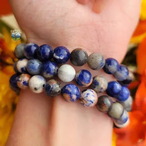Sodalite with Orange Feldspar Bracelet for Creativity and Dream Recall